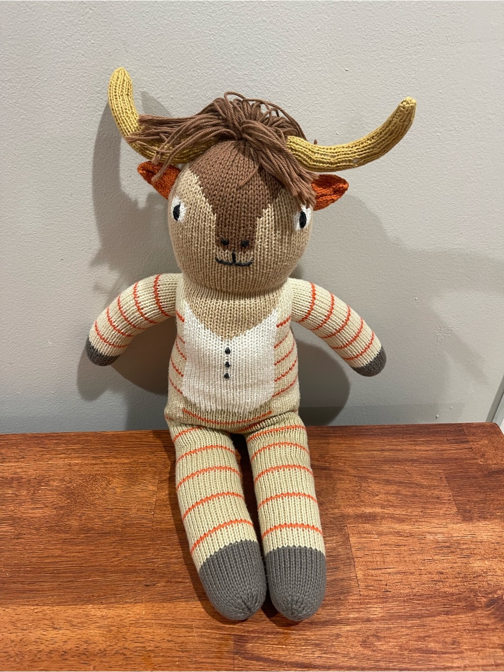 READ Blabla kids Plush 18” Pablo The Longhorn 100% Cotton Knit Sustainable